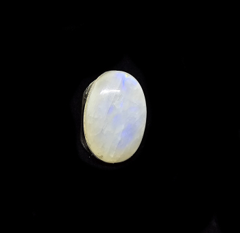 Mondstein Regenbogen Fingerring oval Cabochon / Massiv in 925 Silber - Gr. 17,2 mm / Einzelstck
