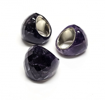 Amethyst Fingerring facettiert in 925 Silber Gr. 18,5 mm
