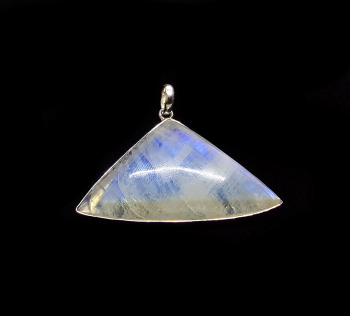 Mondstein Regenbogen Anhnger in 925 Silber ca. 42x55 mm / Einzelstck / mit Kerbe