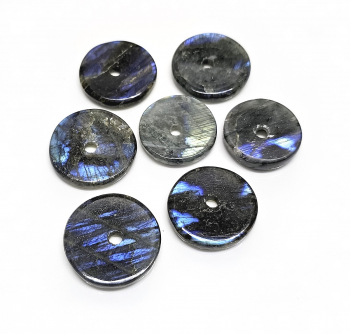 3er SetLabradoritDonut Anhnger ca. 25 - 30 mm aus indischer Produktion
