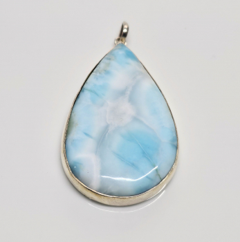 Larimar Anhnger in 925 Silber gefasst ca. 66x35 mm / ca. 26,6 Gramm - Einzelstck
