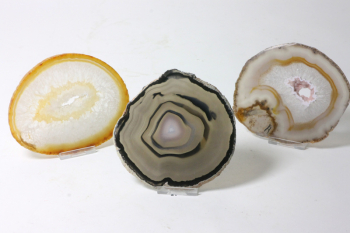 5 AchatscheibenA/B Mischung NATUR ca. 12-17 cm