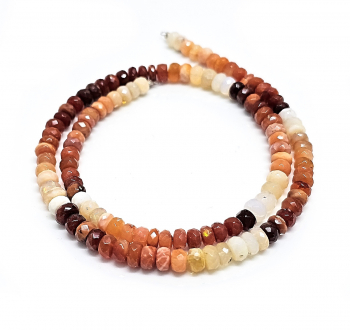 Feueropal Buttonstrang facettiert ca. 5-6 mm / ca. 42 cm