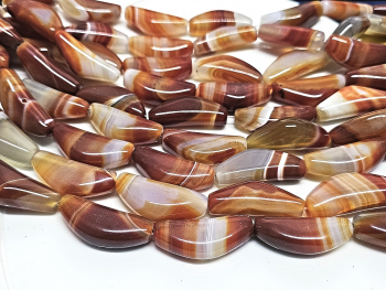 Carneol Kettenstrang Halbmond ca.�17 x 40 mm / ca. 36 cm