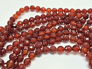 Carneol�Kugelstrang�facettiert ca.�8�mm / ca. 40 cm