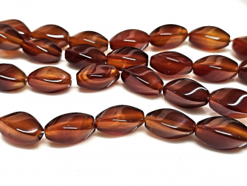 Carneol�Brioletstrang gedreht�ca. 9 x 20�mm / ca. 40 cm