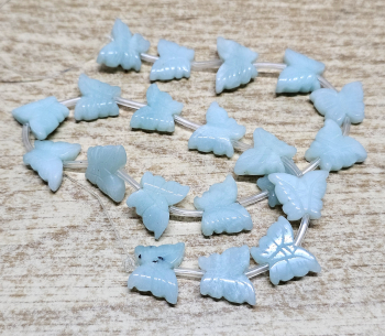 Amazonit Kettenstrang Schmetterling ca. 16 x 13 mm / ca. 40 cm