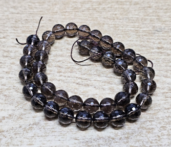 Rauchquarz Kettenstrang Kugel facettiert ca. 8 mm / ca. 40 cm