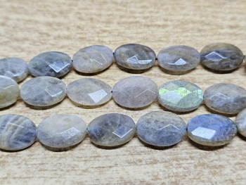 Labradorit Kettenstrang Oval facettiert ca. 17 x 12 mm / ca. 40 cm