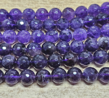 Amethyst Kettenstrang Kugel facettiert ca. 12 mm / ca. 40 cm