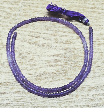 Amethyst Kettenstrang Button facettiert ca. 3-4 mm / ca. 40 cm