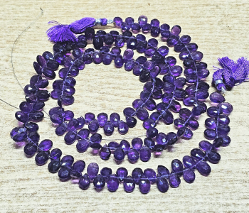 Amethyst Kettenstrang Tropfen facettiert ca. 6-8 x 9-11 mm / ca. 40 cm
