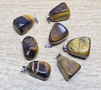 7er Set Trommelstein Anh�nger mit �se ca. 20 -30 mm - Einzelset