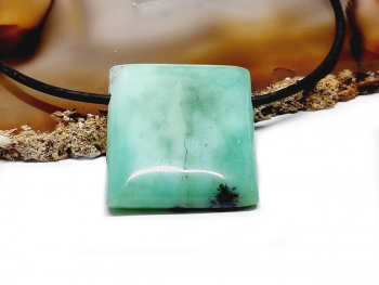 Chrysopras Freiform Anh�nger ca. 2,5 mm gebohrt ca. 35x30 mm - Einzelst�ck