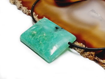 Chrysopras Freiform Anh�nger ca. 2,5 mm gebohrt ca. 39x30 mm - Einzelst�ck