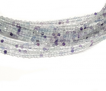 Fluorit Kugelstrang facettiert ca. 2 mm�/ ca. 40 cm