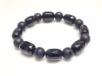 Achat schwarz Armband�ca. 10x14 mm schwarz matt / poliert�ca. 19 cm