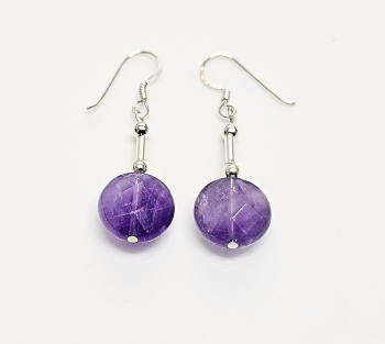 Amethyst Ohrh�nger facettiert an�925 Silber�ca. 38 x 12 mm