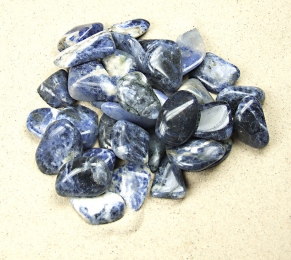 Sodalith Trommelsteine aus Brasilien VE = 500 gr.