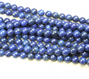 Lapislazuli Kugelstrang ( farblich behandelt ) ca. 10 mm / ca. 40 cm