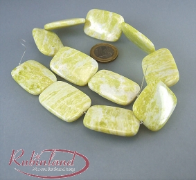 Lemon - Jade Rechteckstrang flach 25 x 35 mm / 40 cm