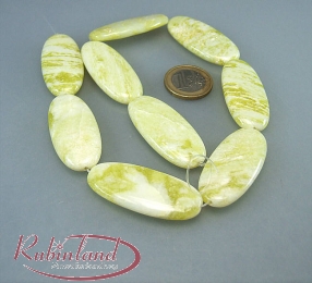 Lemon - Jade Ovalstrang flach 20 x 45 mm / 40 cm