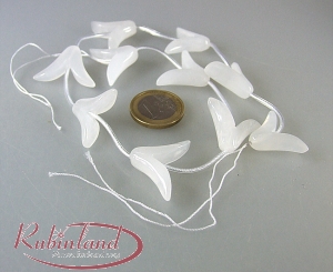 weißer Jaspis Flower - Strang 18 x 25 mm / 40 cm