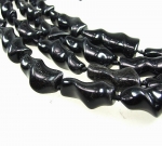 Obsidian Strang gedreht einz. gekn. 15x25 - 20x45 mm  40 cm