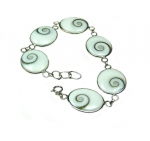 Operculum Armband oval in 925 Silber ca. 18-21 cm