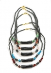 Hematit Halskette mit Scheiben / Kugeln in verschiedenen Steinsorten ca. 45 cm