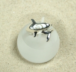 Operculum Delphin Fingerring freie Größe 17-19 mm dehnbar in 925 Silber