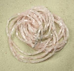Rosenquarz Halskette ca. 4-5 mm / ca. 45 cm / 925 Silberkarabiner