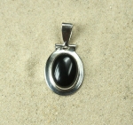 Onyx Anhnger in 925 Silber ca. 36 x 19 mm