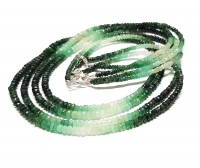 Smaragd Halskette Button facettiert multi ca. 3-4 mm ca. 45 cm mit 925 Silberkarabiner