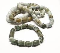 Jadeit - Jade Olivenarmband mit Zwischenperlen ca. 10-11 mm / ca. 20 cm