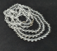 Bergkristall Halskette einzeln geknotet ca. 8 mm / ca. 50 cm