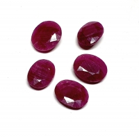 5 x Rubin aus Burma / Myanmar oval facettiert ca. 13x10 bis 14x12 mm