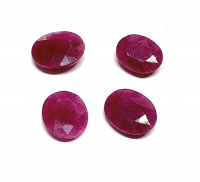 4 x Rubin aus Burma / Myanmar oval facettiert ca. 14x11 bis 15x12 mm