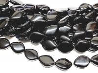 Obsidian Rautenstrang gerundet ca. 18 x 25 mm / ca. 40 cm