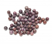 31 Rubin Perlen / Kugeln gebohrt ca. 6 mm / ca. 1 mm Bohrung