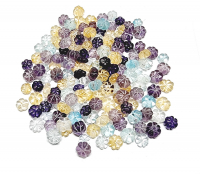 100 Gramm gebohrte Bergkristall Perlen in Melonenform farbbehandelt / ca. 7-10 mm
