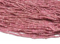 pink Turmalin Kettenstrang Kugel facettiert  ca. 2 mm / ca. 37 cm
