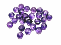 10 gebohrte Amethyst Perlen Button facettiert in Top Farbe ca. 11-12 mm 