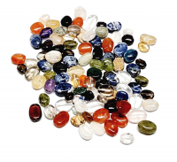 100 gebohrte Perlen Olivenform im Steinmix ca. 5-12 mm 