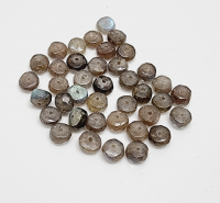 39 Labradorit Perlen Button facettiert 0,7 mm gebohrt ca. 8-9 mm