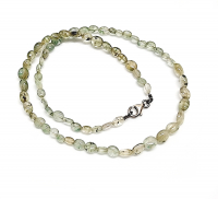 Smaragd Halskette Olive (behandelt) ca. 5-6 mm / ca. 42 cm mit Silberkarabiner - Einzelstück