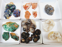 Mineralien - Sammlung aus Marokko im Karton - 6 Steinsorten