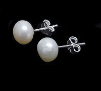 2 PaarPerlenOhrstecker (Swasserzuchtperlen) ca. 8 mm auf 925 Silber - Einzelset