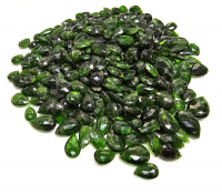 50 facettierte Chromdiopsid Tropfen B-Qual. gebohrt ca. 10x6 - 20x12 mm