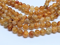 Carneol�Kugelstrang�cracked ca.�12 mm / ca. 40 cm